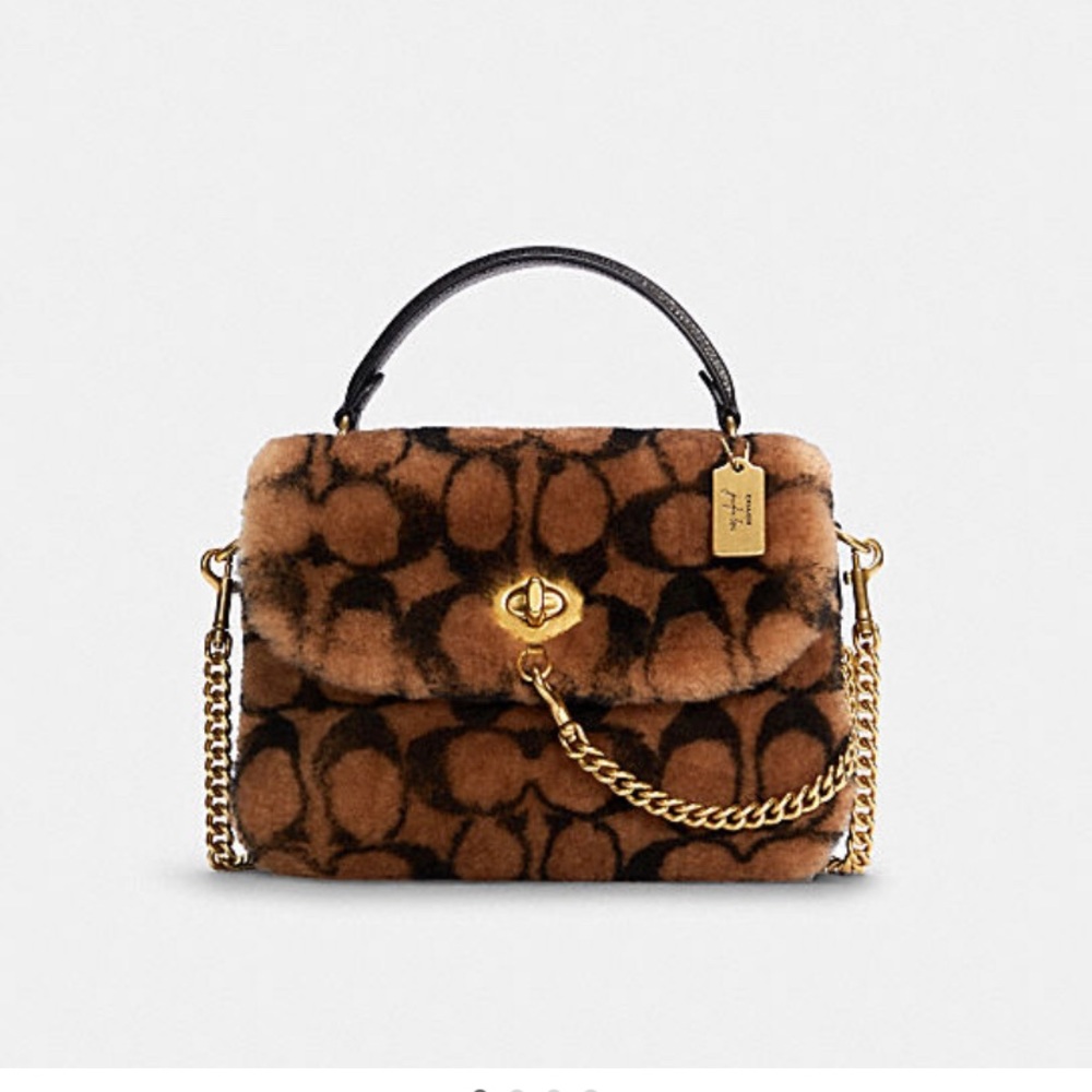 Coach X Jennifer Lopez Marlie Top Handle Satchel In Signature Shearling